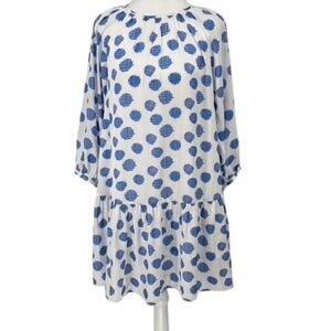 🎨 NWT Emily McCarthy Blue Polka Dot Long Sleeve Dress - Size S- gorgeous 🎨